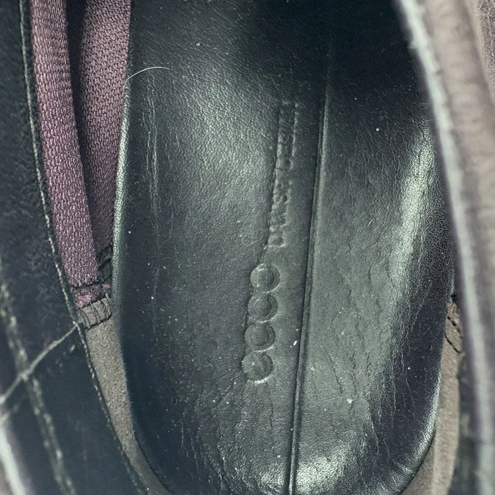 Ecco Sneaker Boot Womens Size 9 Soft 7 Zip Bootie Burgundy Purple Leather